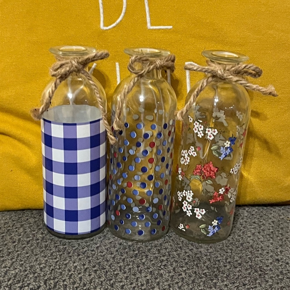 Glass vases. Look like pioneer woman